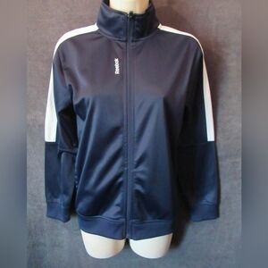 Boys Reebok Navy and White Vntg Rebook Sports Jacket sz lrg